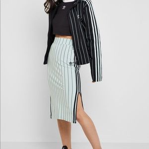 Adidas Green Striped Midlength Skirt